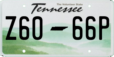 TN license plate Z6066P