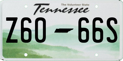 TN license plate Z6066S