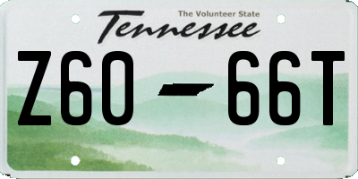 TN license plate Z6066T