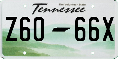 TN license plate Z6066X