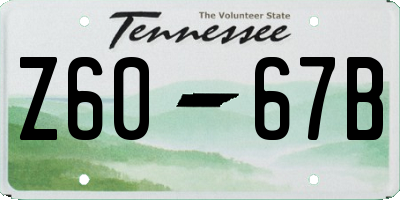 TN license plate Z6067B