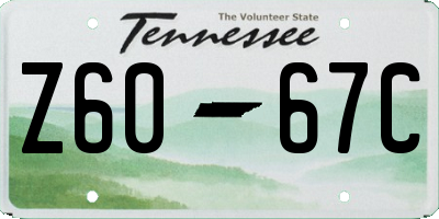 TN license plate Z6067C