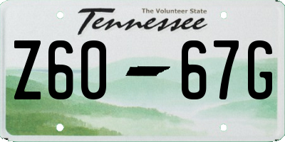 TN license plate Z6067G