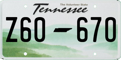 TN license plate Z6067O