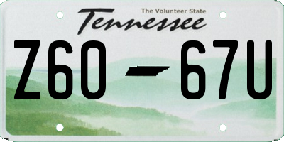 TN license plate Z6067U