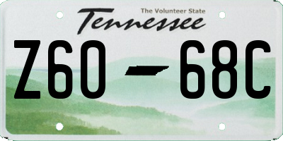 TN license plate Z6068C