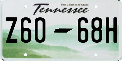 TN license plate Z6068H