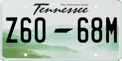 TN license plate Z6068M