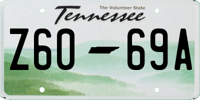 TN license plate Z6069A