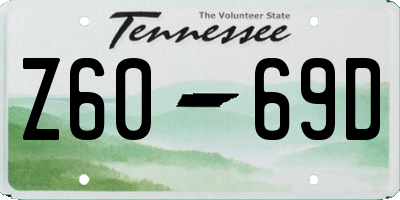 TN license plate Z6069D