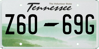 TN license plate Z6069G