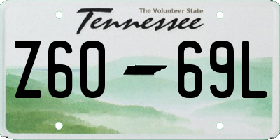 TN license plate Z6069L