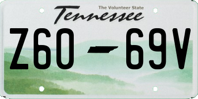 TN license plate Z6069V