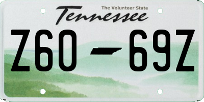 TN license plate Z6069Z