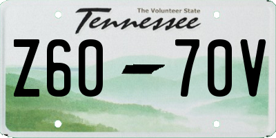 TN license plate Z6070V