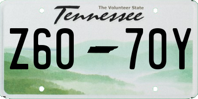 TN license plate Z6070Y