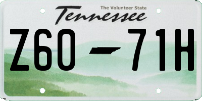 TN license plate Z6071H