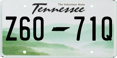 TN license plate Z6071Q