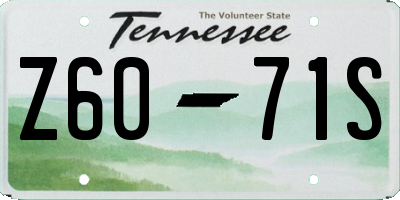TN license plate Z6071S
