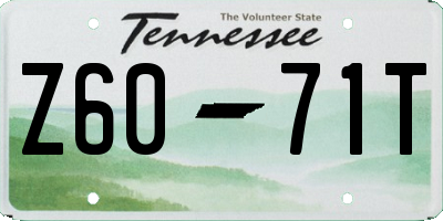 TN license plate Z6071T