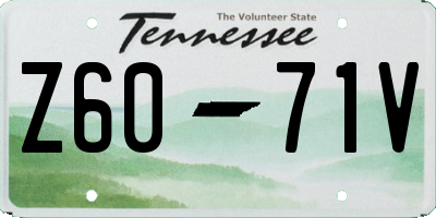 TN license plate Z6071V
