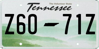TN license plate Z6071Z
