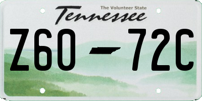 TN license plate Z6072C