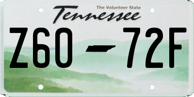 TN license plate Z6072F