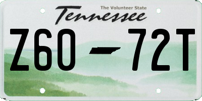 TN license plate Z6072T