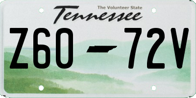 TN license plate Z6072V