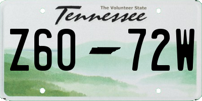TN license plate Z6072W