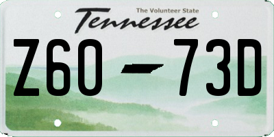 TN license plate Z6073D