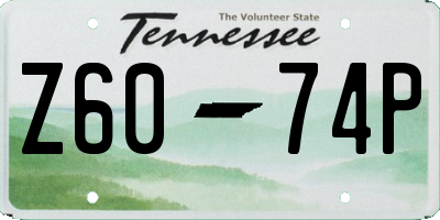 TN license plate Z6074P
