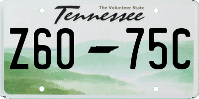 TN license plate Z6075C