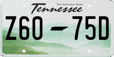 TN license plate Z6075D
