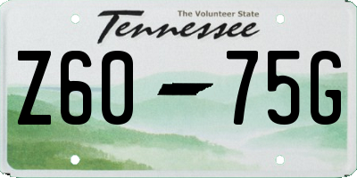 TN license plate Z6075G