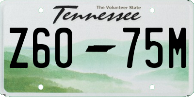 TN license plate Z6075M