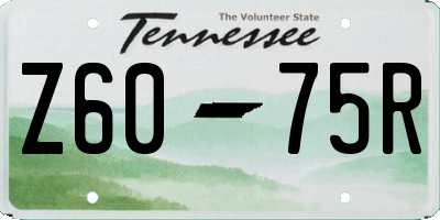 TN license plate Z6075R