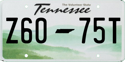 TN license plate Z6075T