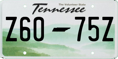 TN license plate Z6075Z