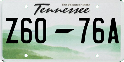 TN license plate Z6076A