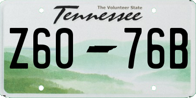 TN license plate Z6076B