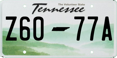 TN license plate Z6077A