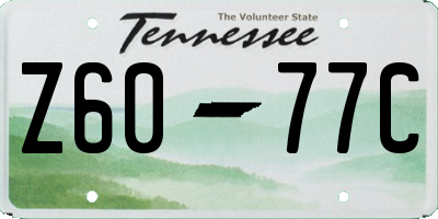 TN license plate Z6077C
