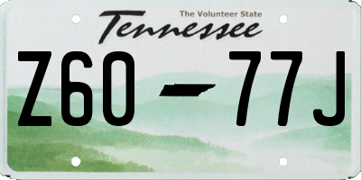 TN license plate Z6077J