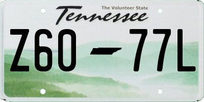 TN license plate Z6077L