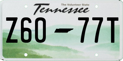 TN license plate Z6077T