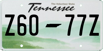 TN license plate Z6077Z