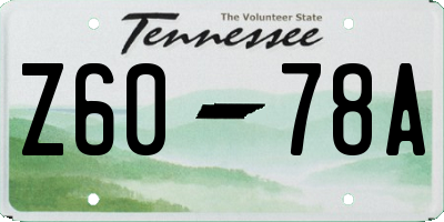 TN license plate Z6078A