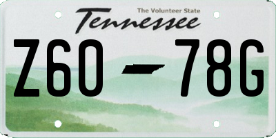 TN license plate Z6078G